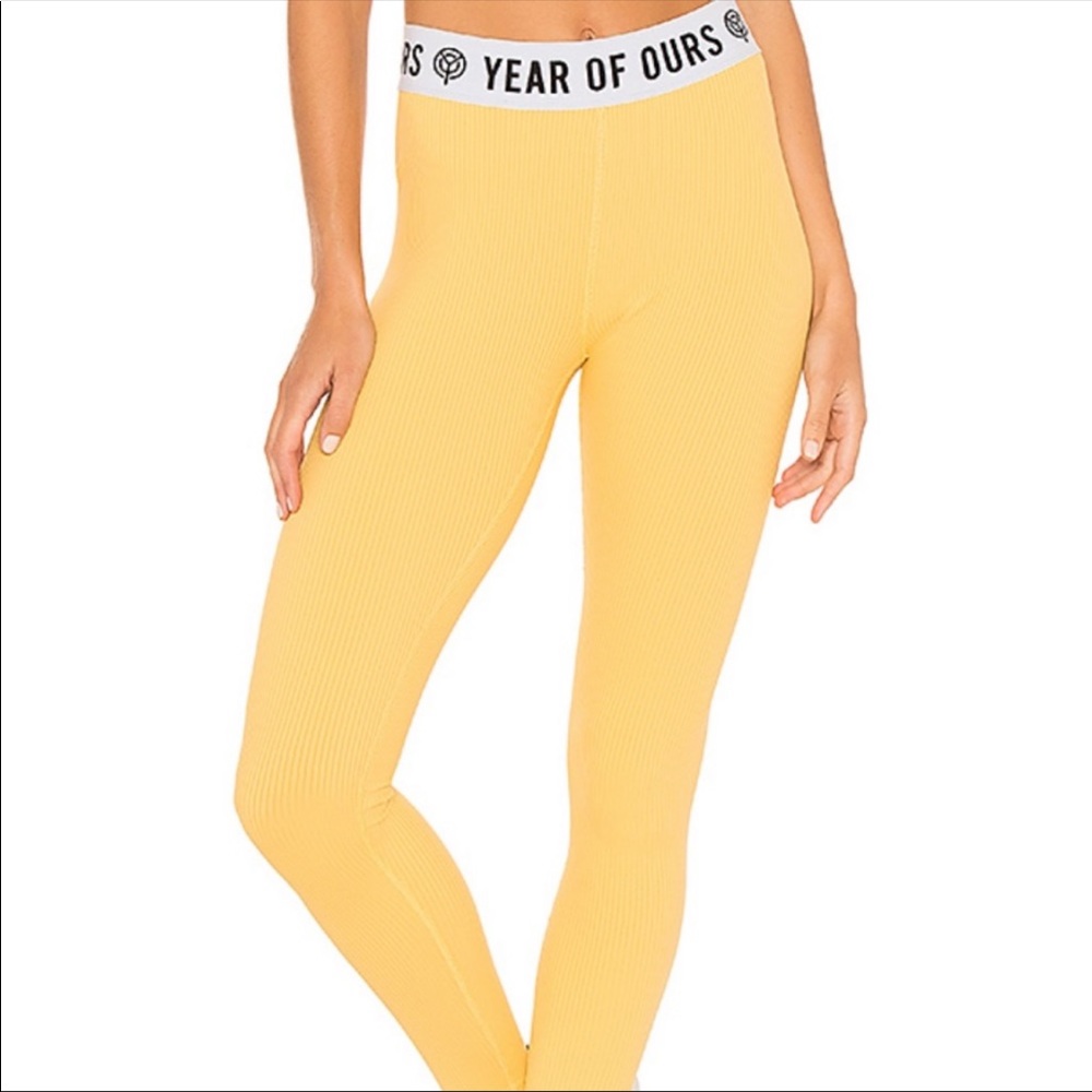 Year of Ours Yellow Ribbed Legging